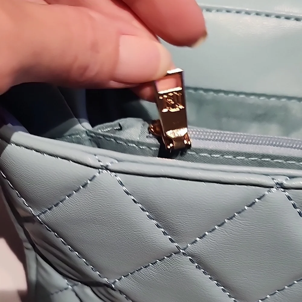 Badgley Mischka Sky Blue Quilted Crossbody Bag